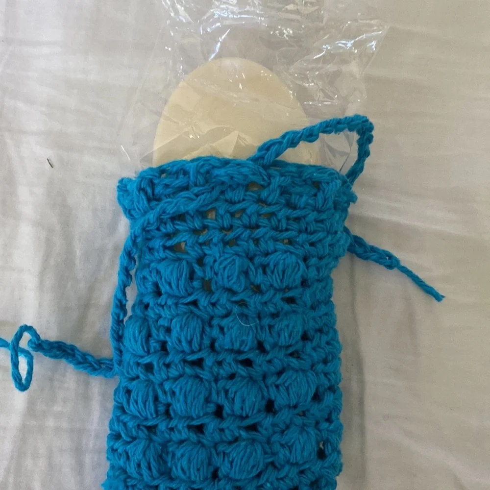 Handmade cotton soap saver washcloth bag